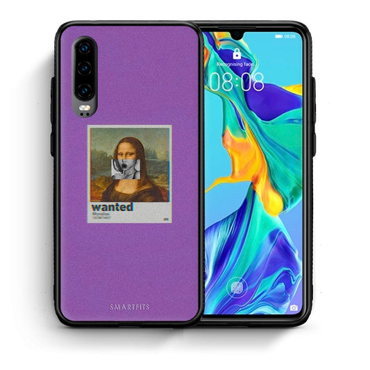 Θήκη Huawei P30 Monalisa Popart από τη Smartfits με σχέδιο στο πίσω μέρος και μαύρο περίβλημα | Huawei P30 Monalisa Popart case with colorful back and black bezels