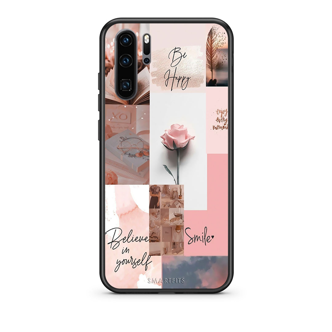 Huawei P30 Pro Aesthetic Collage θήκη από τη Smartfits με σχέδιο στο πίσω μέρος και μαύρο περίβλημα | Smartphone case with colorful back and black bezels by Smartfits