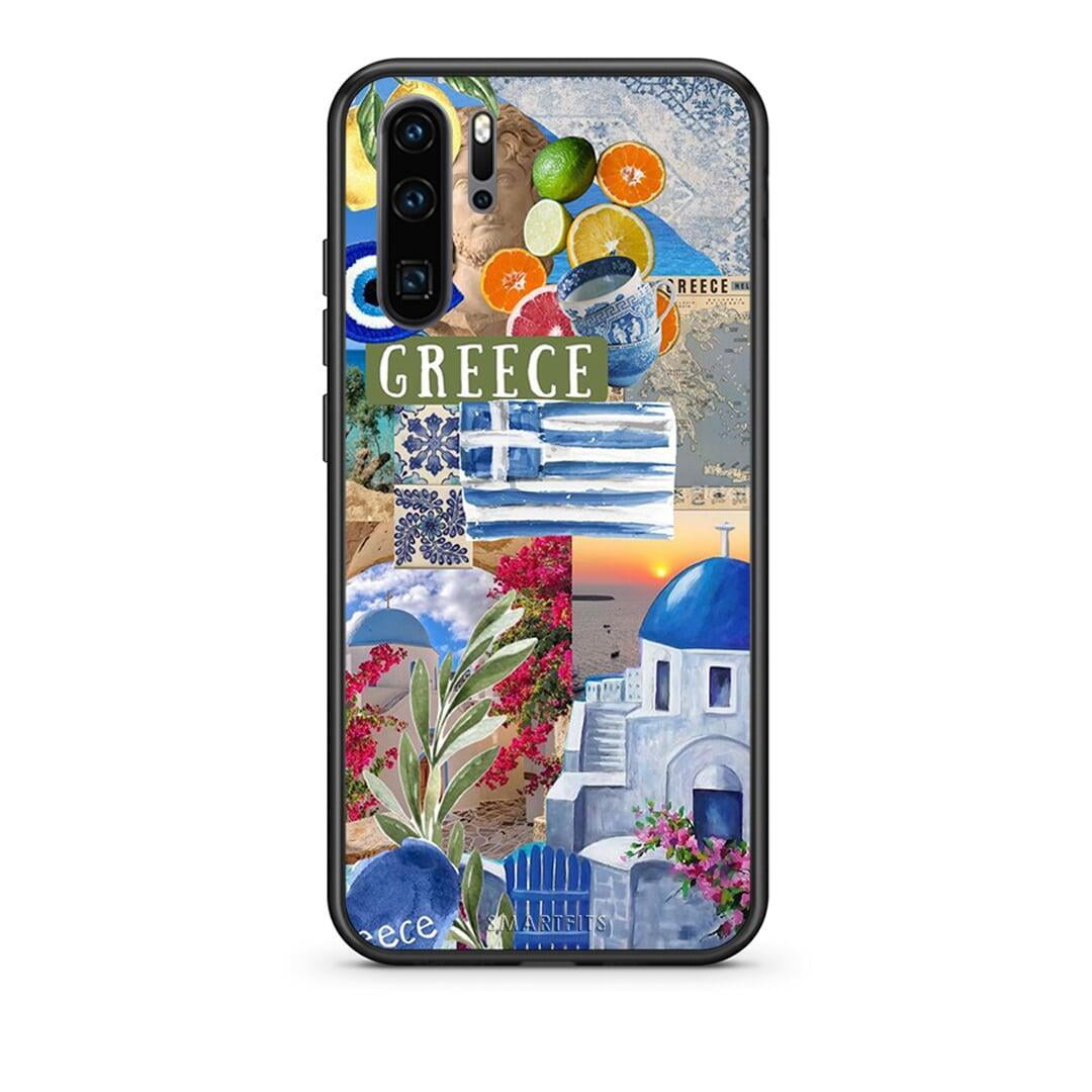 Huawei P30 Pro All Greek Θήκη από τη Smartfits με σχέδιο στο πίσω μέρος και μαύρο περίβλημα | Smartphone case with colorful back and black bezels by Smartfits