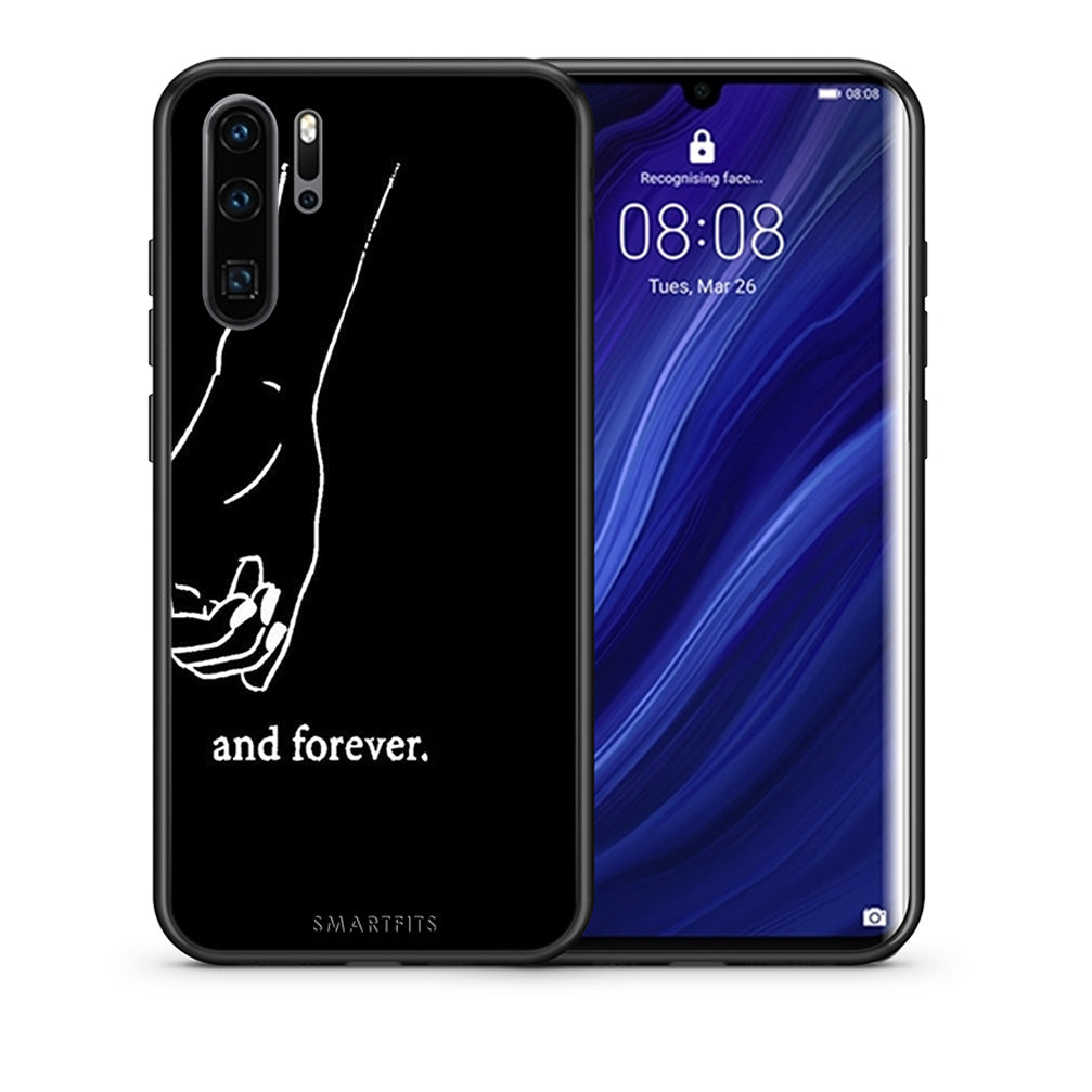 Θήκη Αγίου Βαλεντίνου Huawei P30 Pro Always & Forever 2 από τη Smartfits με σχέδιο στο πίσω μέρος και μαύρο περίβλημα | Huawei P30 Pro Always & Forever 2 case with colorful back and black bezels