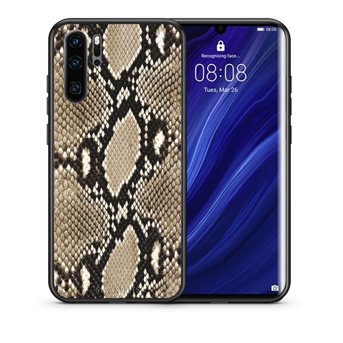 Θήκη Huawei P30 Pro Fashion Snake Animal από τη Smartfits με σχέδιο στο πίσω μέρος και μαύρο περίβλημα | Huawei P30 Pro Fashion Snake Animal case with colorful back and black bezels
