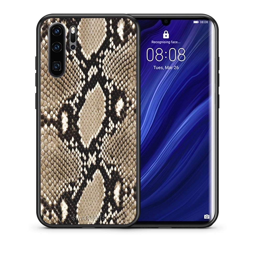 Θήκη Huawei P30 Pro Fashion Snake Animal από τη Smartfits με σχέδιο στο πίσω μέρος και μαύρο περίβλημα | Huawei P30 Pro Fashion Snake Animal case with colorful back and black bezels