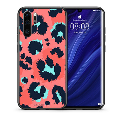 Θήκη Huawei P30 Pro Pink Leopard Animal από τη Smartfits με σχέδιο στο πίσω μέρος και μαύρο περίβλημα | Huawei P30 Pro Pink Leopard Animal case with colorful back and black bezels