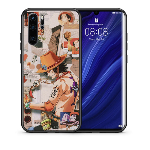 Θήκη Huawei P30 Pro Anime Collage από τη Smartfits με σχέδιο στο πίσω μέρος και μαύρο περίβλημα | Huawei P30 Pro Anime Collage case with colorful back and black bezels