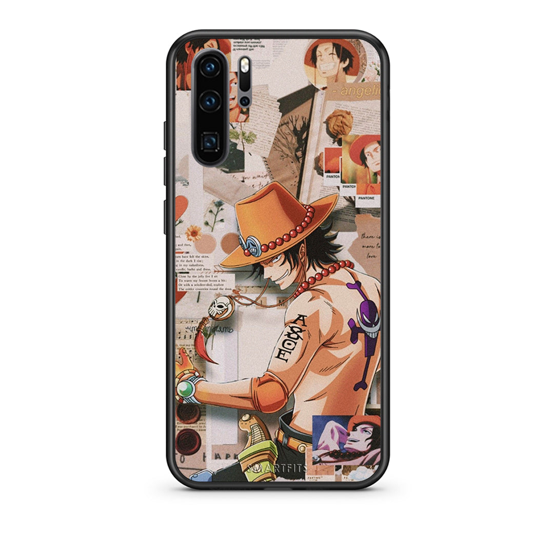 Huawei P30 Pro Anime Collage θήκη από τη Smartfits με σχέδιο στο πίσω μέρος και μαύρο περίβλημα | Smartphone case with colorful back and black bezels by Smartfits