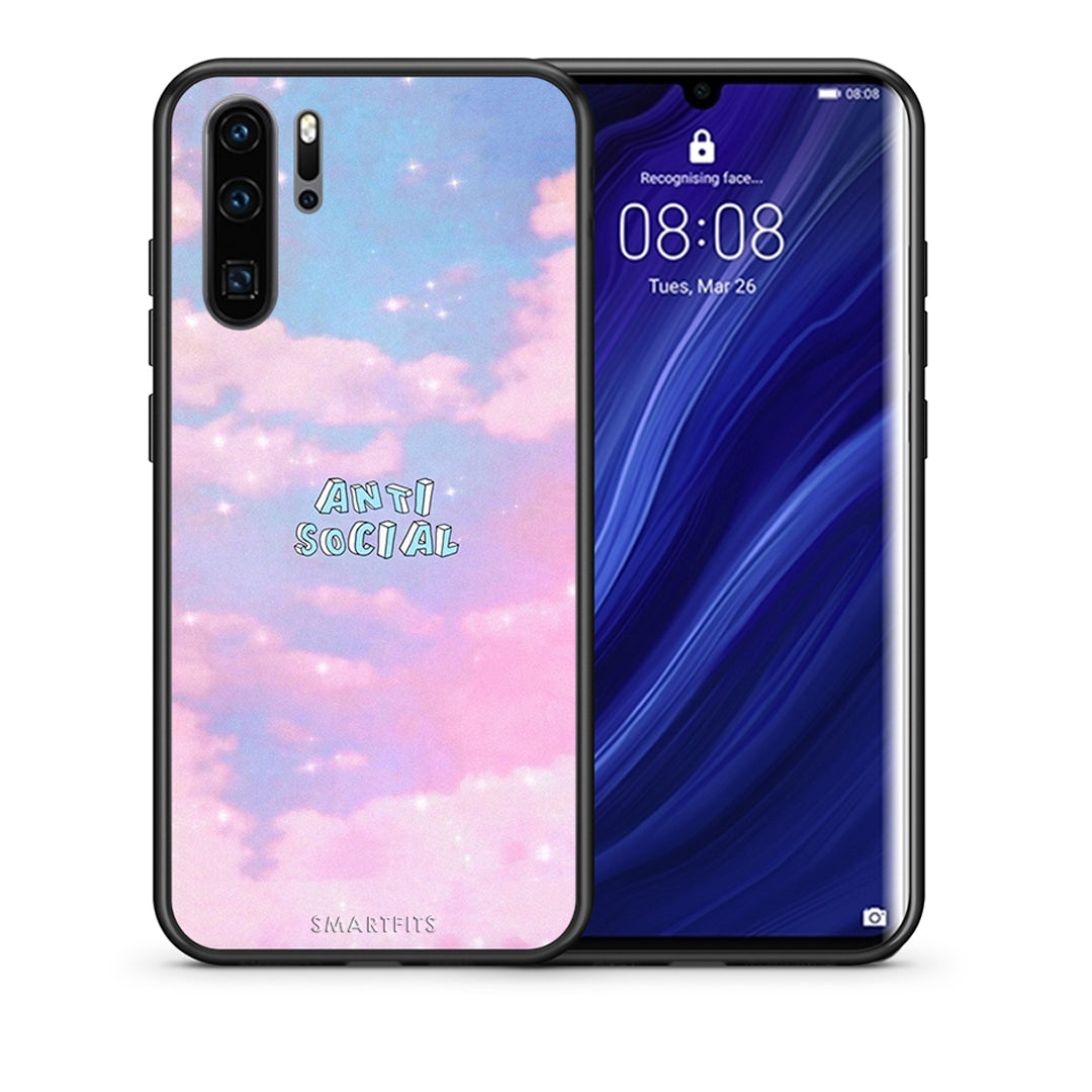 Θήκη Αγίου Βαλεντίνου Huawei P30 Pro Anti Social από τη Smartfits με σχέδιο στο πίσω μέρος και μαύρο περίβλημα | Huawei P30 Pro Anti Social case with colorful back and black bezels