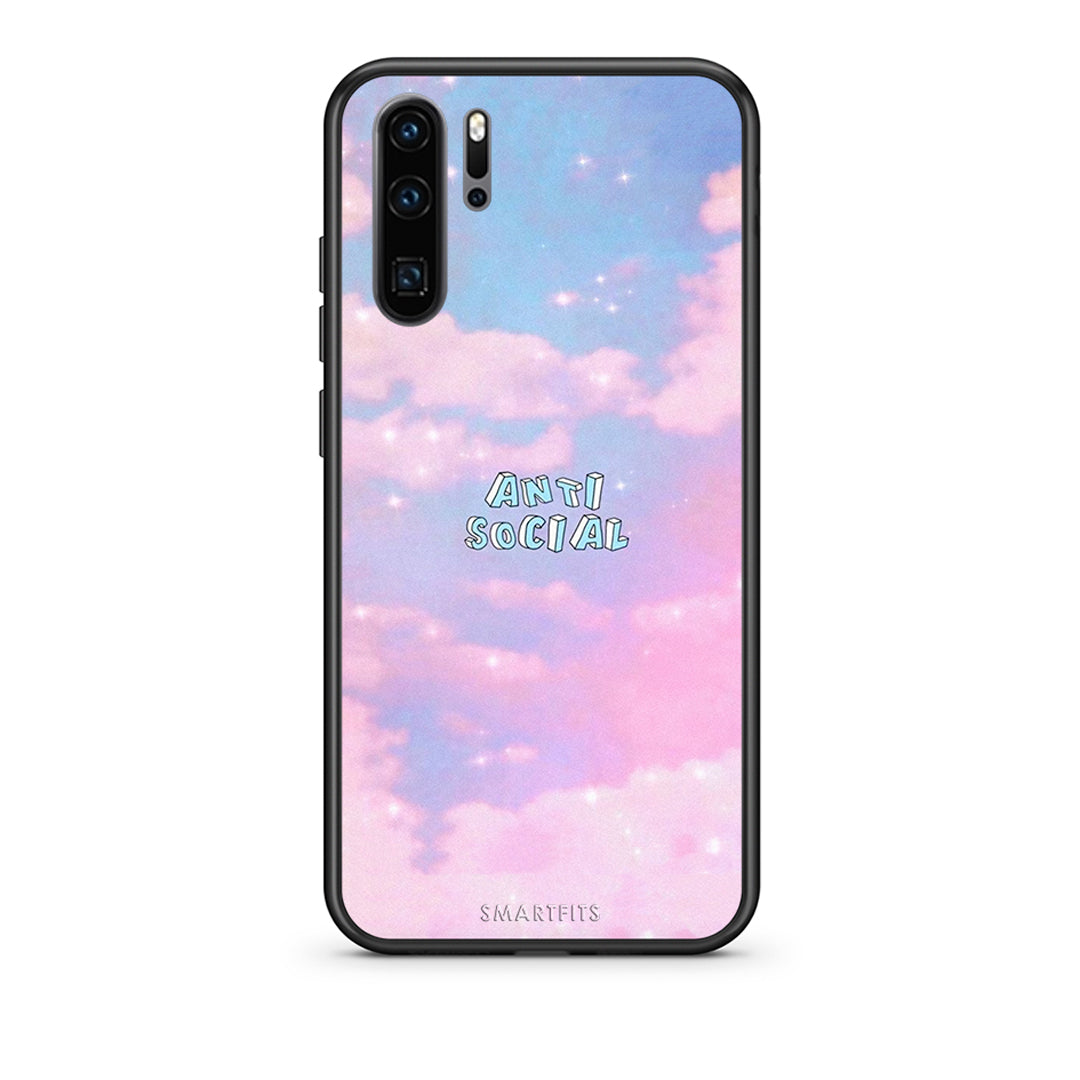 Huawei P30 Pro Anti Social Θήκη Αγίου Βαλεντίνου από τη Smartfits με σχέδιο στο πίσω μέρος και μαύρο περίβλημα | Smartphone case with colorful back and black bezels by Smartfits