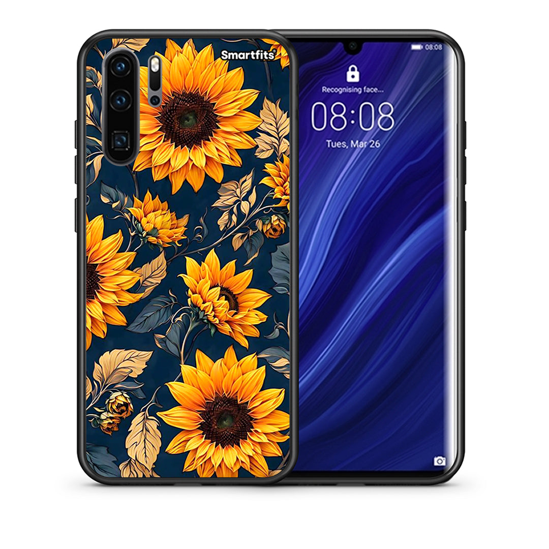 Θήκη Huawei P30 Pro Autumn Sunflowers από τη Smartfits με σχέδιο στο πίσω μέρος και μαύρο περίβλημα | Huawei P30 Pro Autumn Sunflowers case with colorful back and black bezels