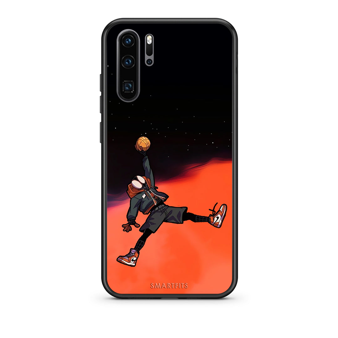 Huawei P30 Pro Basketball Hero θήκη από τη Smartfits με σχέδιο στο πίσω μέρος και μαύρο περίβλημα | Smartphone case with colorful back and black bezels by Smartfits