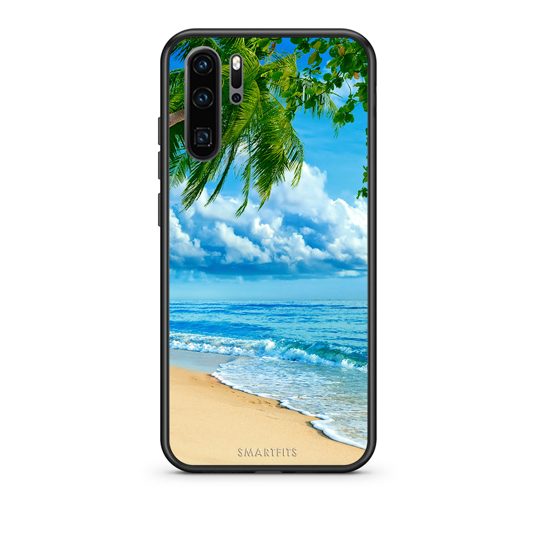 Huawei P30 Pro Beautiful Beach θήκη από τη Smartfits με σχέδιο στο πίσω μέρος και μαύρο περίβλημα | Smartphone case with colorful back and black bezels by Smartfits