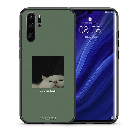 Θήκη Huawei P30 Pro Bitch Surprise από τη Smartfits με σχέδιο στο πίσω μέρος και μαύρο περίβλημα | Huawei P30 Pro Bitch Surprise case with colorful back and black bezels