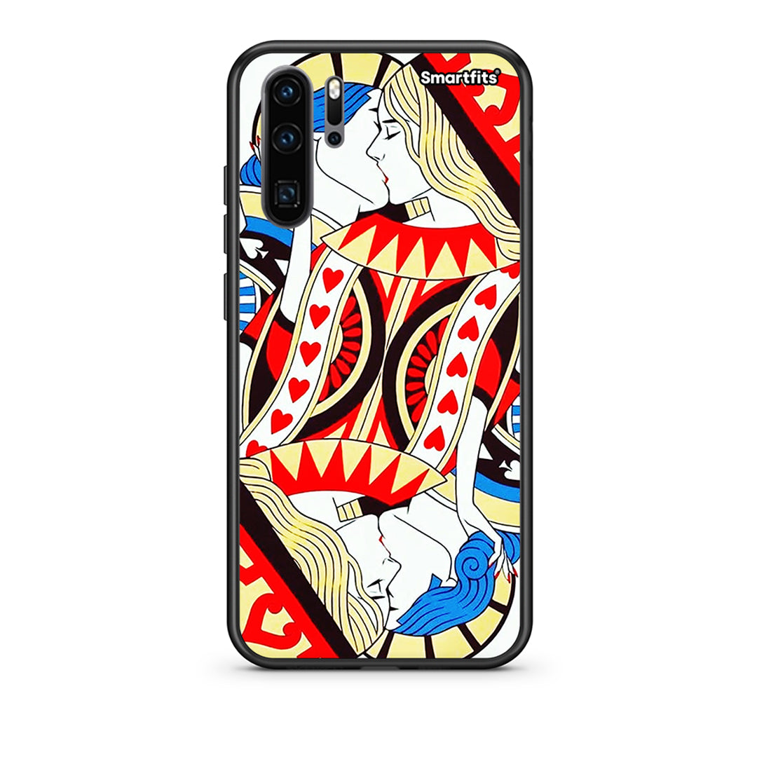 Huawei P30 Pro Card Love θήκη από τη Smartfits με σχέδιο στο πίσω μέρος και μαύρο περίβλημα | Smartphone case with colorful back and black bezels by Smartfits