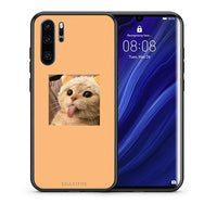 Thumbnail for Θήκη Huawei P30 Pro Cat Tongue από τη Smartfits με σχέδιο στο πίσω μέρος και μαύρο περίβλημα | Huawei P30 Pro Cat Tongue case with colorful back and black bezels