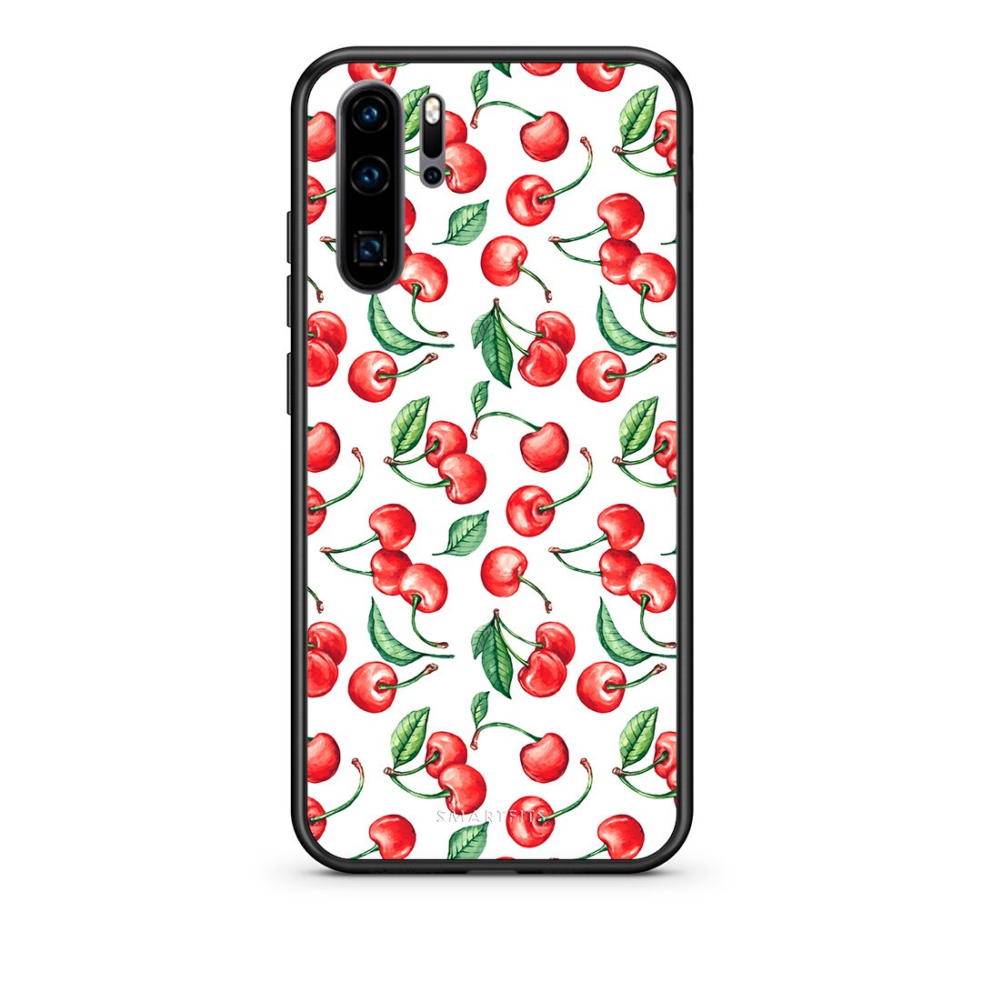 Huawei P30 Pro Cherry Summer θήκη από τη Smartfits με σχέδιο στο πίσω μέρος και μαύρο περίβλημα | Smartphone case with colorful back and black bezels by Smartfits