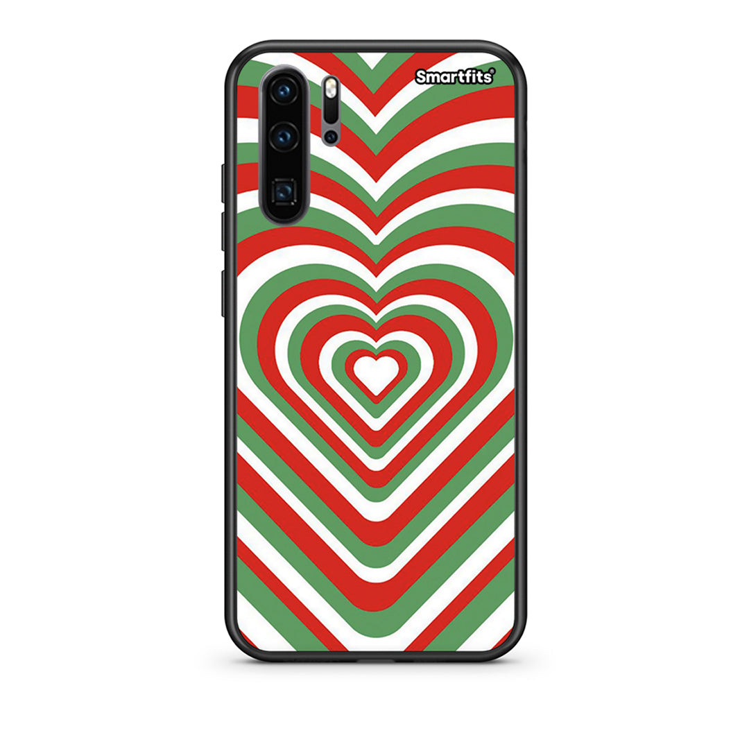 Huawei P30 Pro Christmas Hearts θήκη από τη Smartfits με σχέδιο στο πίσω μέρος και μαύρο περίβλημα | Smartphone case with colorful back and black bezels by Smartfits