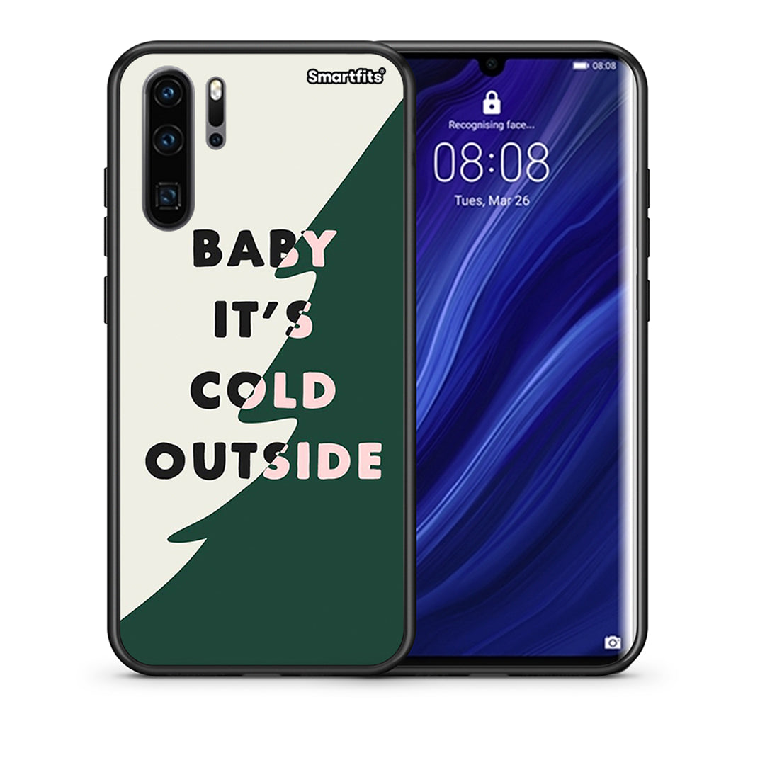 Θήκη Huawei P30 Pro Cold Outside από τη Smartfits με σχέδιο στο πίσω μέρος και μαύρο περίβλημα | Huawei P30 Pro Cold Outside case with colorful back and black bezels