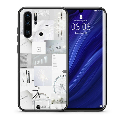 Θήκη Αγίου Βαλεντίνου Huawei P30 Pro Collage Make Me Wonder από τη Smartfits με σχέδιο στο πίσω μέρος και μαύρο περίβλημα | Huawei P30 Pro Collage Make Me Wonder case with colorful back and black bezels
