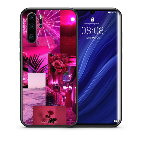 Θήκη Αγίου Βαλεντίνου Huawei P30 Pro Collage Red Roses από τη Smartfits με σχέδιο στο πίσω μέρος και μαύρο περίβλημα | Huawei P30 Pro Collage Red Roses case with colorful back and black bezels