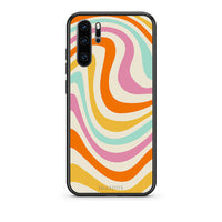 Thumbnail for Huawei P30 Pro Colourful Waves θήκη από τη Smartfits με σχέδιο στο πίσω μέρος και μαύρο περίβλημα | Smartphone case with colorful back and black bezels by Smartfits