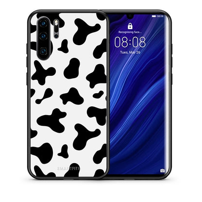 Θήκη Huawei P30 Pro Cow Print από τη Smartfits με σχέδιο στο πίσω μέρος και μαύρο περίβλημα | Huawei P30 Pro Cow Print case with colorful back and black bezels