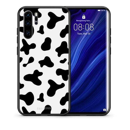 Θήκη Huawei P30 Pro Cow Print από τη Smartfits με σχέδιο στο πίσω μέρος και μαύρο περίβλημα | Huawei P30 Pro Cow Print case with colorful back and black bezels