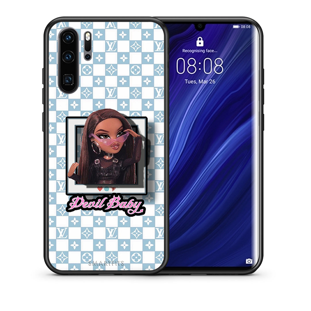 Θήκη Αγίου Βαλεντίνου Huawei P30 Pro Devil Baby από τη Smartfits με σχέδιο στο πίσω μέρος και μαύρο περίβλημα | Huawei P30 Pro Devil Baby case with colorful back and black bezels