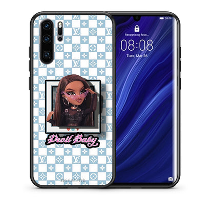 Θήκη Αγίου Βαλεντίνου Huawei P30 Pro Devil Baby από τη Smartfits με σχέδιο στο πίσω μέρος και μαύρο περίβλημα | Huawei P30 Pro Devil Baby case with colorful back and black bezels