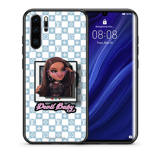 Θήκη Αγίου Βαλεντίνου Huawei P30 Pro Devil Baby από τη Smartfits με σχέδιο στο πίσω μέρος και μαύρο περίβλημα | Huawei P30 Pro Devil Baby case with colorful back and black bezels
