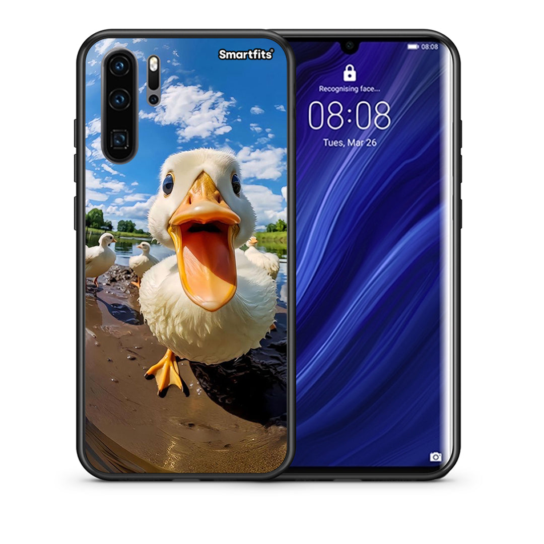 Θήκη Huawei P30 Pro Duck Face από τη Smartfits με σχέδιο στο πίσω μέρος και μαύρο περίβλημα | Huawei P30 Pro Duck Face case with colorful back and black bezels