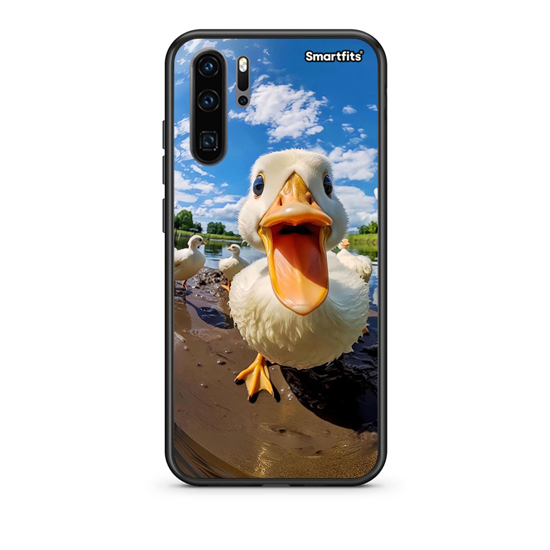 Huawei P30 Pro Duck Face θήκη από τη Smartfits με σχέδιο στο πίσω μέρος και μαύρο περίβλημα | Smartphone case with colorful back and black bezels by Smartfits