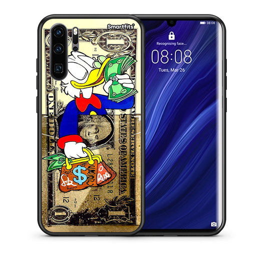 Θήκη Huawei P30 Pro Duck Money από τη Smartfits με σχέδιο στο πίσω μέρος και μαύρο περίβλημα | Huawei P30 Pro Duck Money case with colorful back and black bezels