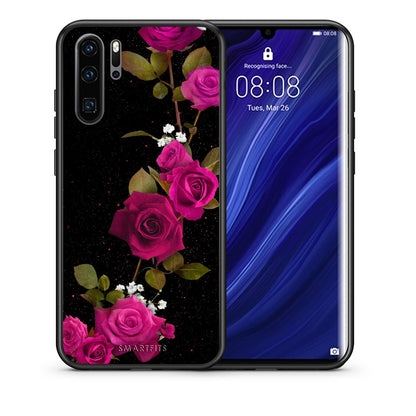 Θήκη Huawei P30 Pro Red Roses Flower από τη Smartfits με σχέδιο στο πίσω μέρος και μαύρο περίβλημα | Huawei P30 Pro Red Roses Flower case with colorful back and black bezels
