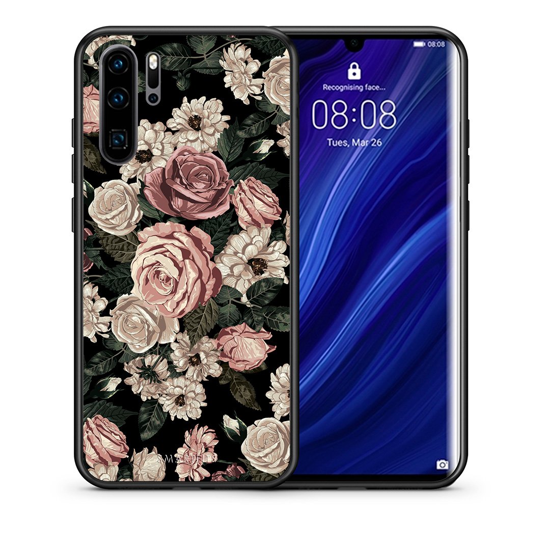 Θήκη Huawei P30 Pro Wild Roses Flower από τη Smartfits με σχέδιο στο πίσω μέρος και μαύρο περίβλημα | Huawei P30 Pro Wild Roses Flower case with colorful back and black bezels