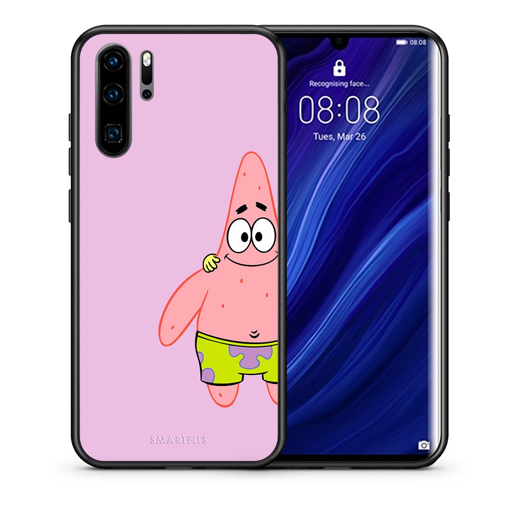 Θήκη Huawei P30 Pro  Friends Patrick από τη Smartfits με σχέδιο στο πίσω μέρος και μαύρο περίβλημα | Huawei P30 Pro  Friends Patrick case with colorful back and black bezels