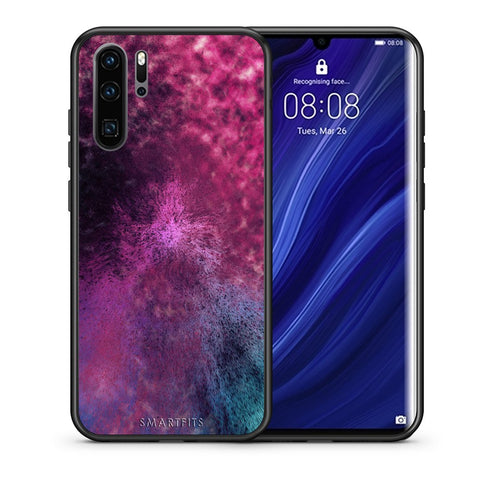 Θήκη Huawei P30 Pro Aurora Galaxy από τη Smartfits με σχέδιο στο πίσω μέρος και μαύρο περίβλημα | Huawei P30 Pro Aurora Galaxy case with colorful back and black bezels