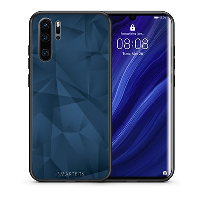 Θήκη Huawei P30 Pro Blue Abstract Geometric από τη Smartfits με σχέδιο στο πίσω μέρος και μαύρο περίβλημα | Huawei P30 Pro Blue Abstract Geometric case with colorful back and black bezels