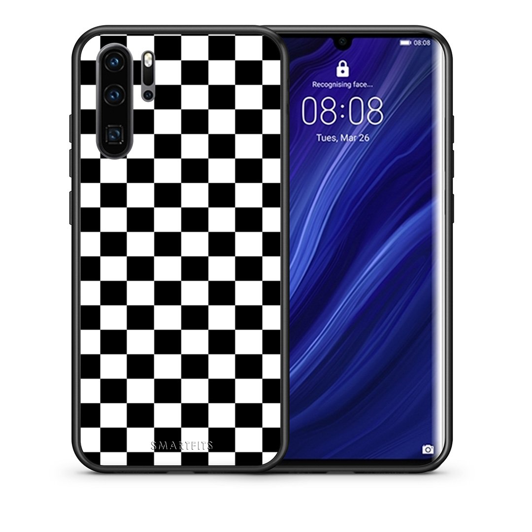 Θήκη Huawei P30 Pro Squares Geometric από τη Smartfits με σχέδιο στο πίσω μέρος και μαύρο περίβλημα | Huawei P30 Pro Squares Geometric case with colorful back and black bezels
