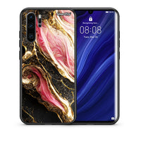Thumbnail for Θήκη Huawei P30 Pro Glamorous Pink Marble από τη Smartfits με σχέδιο στο πίσω μέρος και μαύρο περίβλημα | Huawei P30 Pro Glamorous Pink Marble case with colorful back and black bezels