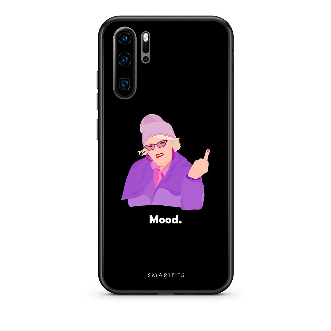 Huawei P30 Pro Grandma Mood Black θήκη από τη Smartfits με σχέδιο στο πίσω μέρος και μαύρο περίβλημα | Smartphone case with colorful back and black bezels by Smartfits