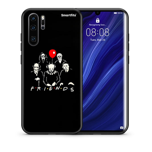 Θήκη Huawei P30 Pro Halloween Friends από τη Smartfits με σχέδιο στο πίσω μέρος και μαύρο περίβλημα | Huawei P30 Pro Halloween Friends case with colorful back and black bezels