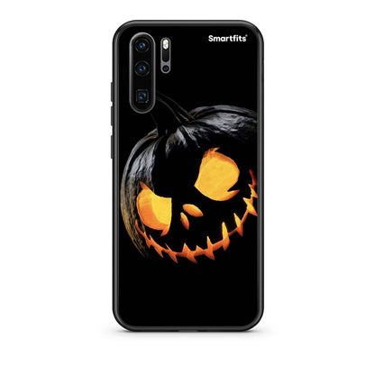 Huawei P30 Pro Halloween Scary Pumpkin Θήκη από τη Smartfits με σχέδιο στο πίσω μέρος και μαύρο περίβλημα | Smartphone case with colorful back and black bezels by Smartfits