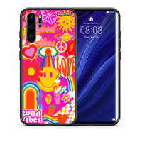 Thumbnail for Θήκη Huawei P30 Pro Hippie Love από τη Smartfits με σχέδιο στο πίσω μέρος και μαύρο περίβλημα | Huawei P30 Pro Hippie Love case with colorful back and black bezels