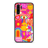 Thumbnail for Huawei P30 Pro Hippie Love θήκη από τη Smartfits με σχέδιο στο πίσω μέρος και μαύρο περίβλημα | Smartphone case with colorful back and black bezels by Smartfits