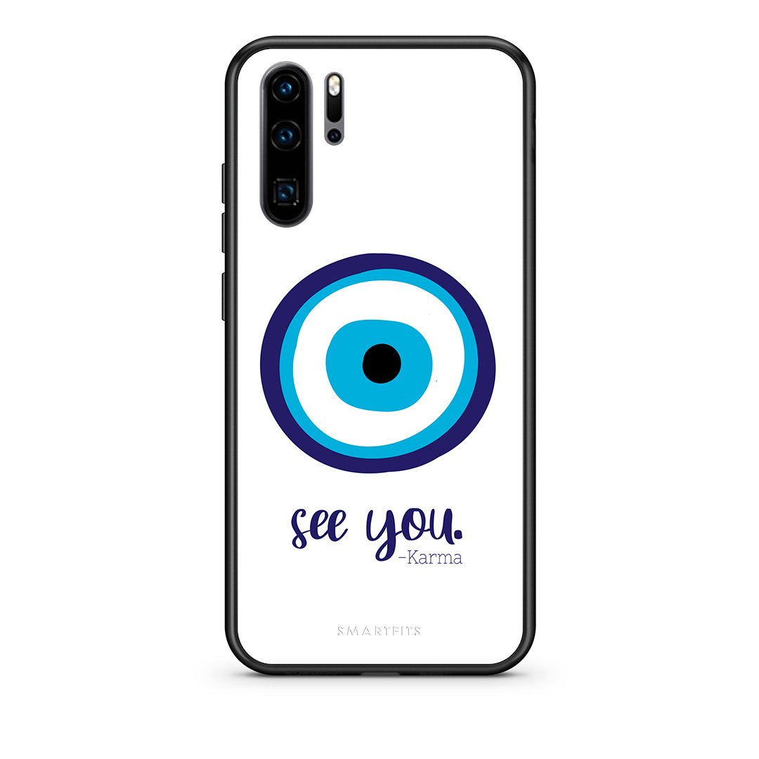 Huawei P30 Pro Karma Says θήκη από τη Smartfits με σχέδιο στο πίσω μέρος και μαύρο περίβλημα | Smartphone case with colorful back and black bezels by Smartfits