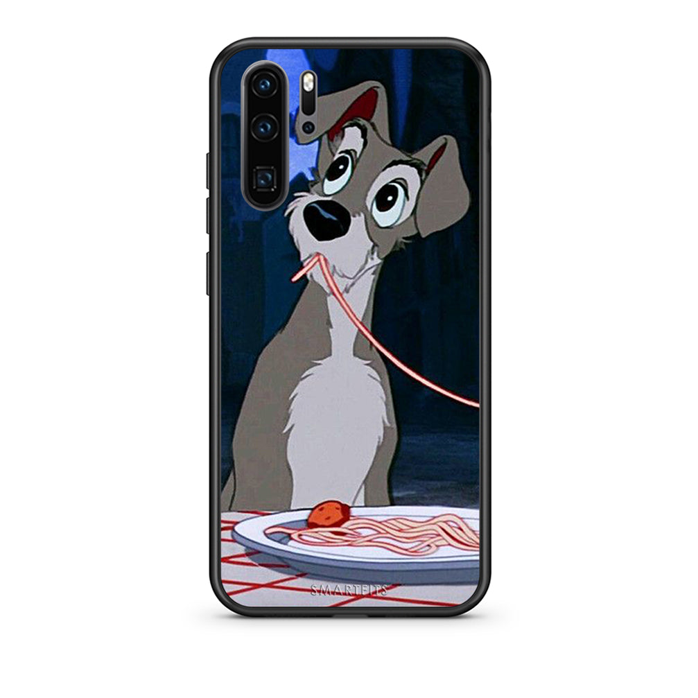 Huawei P30 Pro Lady And Tramp 1 Θήκη Αγίου Βαλεντίνου από τη Smartfits με σχέδιο στο πίσω μέρος και μαύρο περίβλημα | Smartphone case with colorful back and black bezels by Smartfits