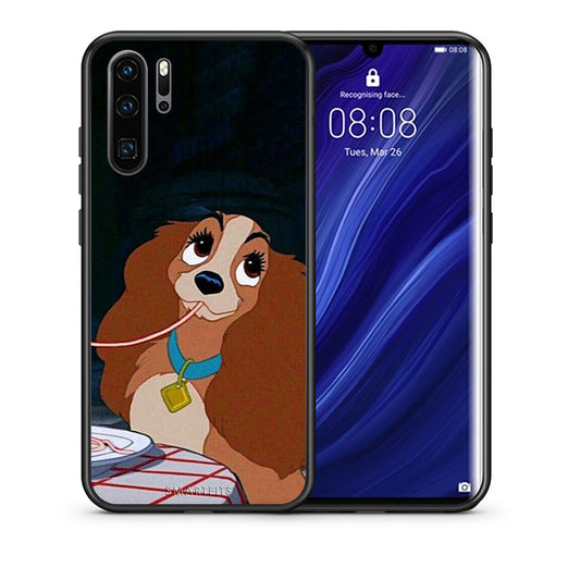 Θήκη Αγίου Βαλεντίνου Huawei P30 Pro Lady And Tramp 2 από τη Smartfits με σχέδιο στο πίσω μέρος και μαύρο περίβλημα | Huawei P30 Pro Lady And Tramp 2 case with colorful back and black bezels
