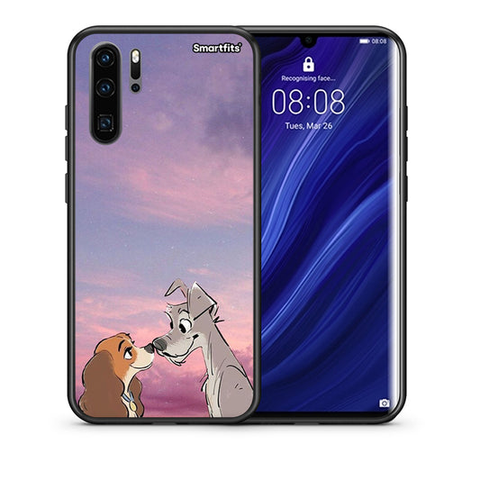 Θήκη Huawei P30 Pro Lady And Tramp από τη Smartfits με σχέδιο στο πίσω μέρος και μαύρο περίβλημα | Huawei P30 Pro Lady And Tramp case with colorful back and black bezels