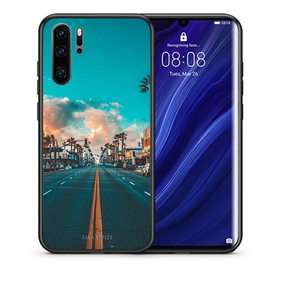 Θήκη Huawei P30 Pro City Landscape από τη Smartfits με σχέδιο στο πίσω μέρος και μαύρο περίβλημα | Huawei P30 Pro City Landscape case with colorful back and black bezels