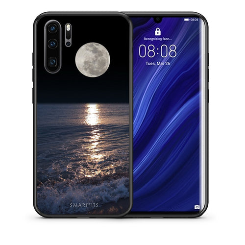 Θήκη Huawei P30 Pro Moon Landscape από τη Smartfits με σχέδιο στο πίσω μέρος και μαύρο περίβλημα | Huawei P30 Pro Moon Landscape case with colorful back and black bezels