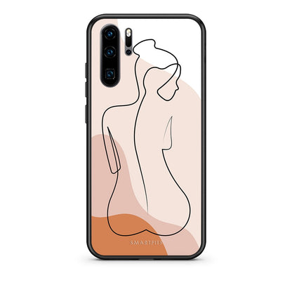 Huawei P30 Pro LineArt Woman θήκη από τη Smartfits με σχέδιο στο πίσω μέρος και μαύρο περίβλημα | Smartphone case with colorful back and black bezels by Smartfits
